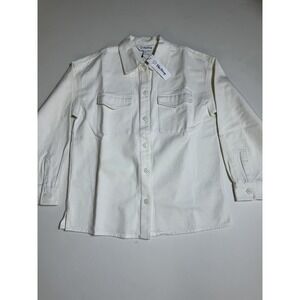 The Drop Women's Demi‎ Loose Fit Shirt Jacket, 100% Cotton Size-S